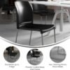 Flash Furniture Hercules Series Contoured Stacking Chairs for Waiting Rooms and Offices, Ergonomic Lobby Chairs with Curved Back, Set of 5, Black