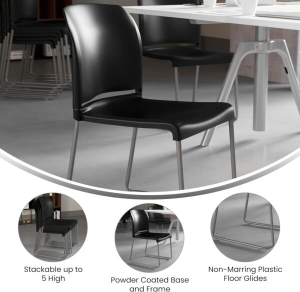 81i-LuejU4L._AC_SL1500_.jpg Flash Furniture Hercules Series Contoured Stacking Chairs for Waiting Rooms and Offices, Ergonomic Lobby Chairs with Curved Back, Set of 5, Black