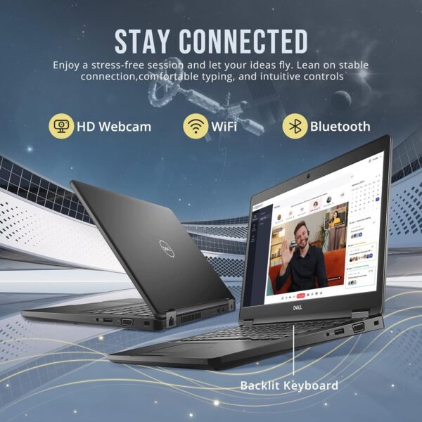 Dell Latitude 5490 14" FHD Business Laptop, Intel i5-8350U Processor, 16GB RAM, 512GB PCIe SSD, ‎Intel UHD Graphics, Backlit Keyboard, HD Webcam, Win 11 Pro, Black(Renewed)