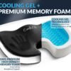 ComfiLife Premium Gel & Memory Foam Seat Cushion – Doctor Recommended Office Chair Cushion, Car Seat Cushion – Chair Cushions for Back & Sciatica Pain Relief – Seat Cushions for Office & Desk (Black)