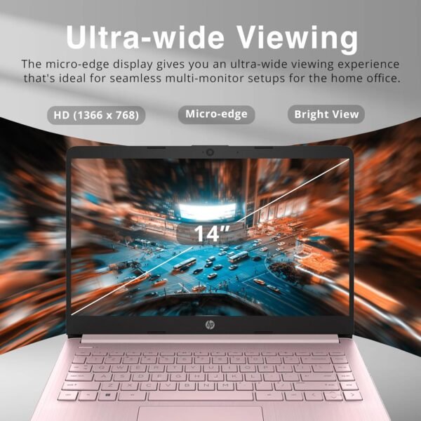 81jYnLpCWFL._AC_SL1500_.jpg HP Stream 14" HD Lightweight Laptop, Intel Celeron N4120, 16GB RAM, 224GB Storage(64GB eMMC + 160GB Docking Station), Intel UHD Graphics, HD Webcam, 1 Year Office 365, WiFi, Bluetooth, Win 11s, Pink