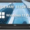 Dell Latitude 5490 14" FHD Business Laptop, Intel i5-8350U Processor, 16GB RAM, 512GB PCIe SSD, ‎Intel UHD Graphics, Backlit Keyboard, HD Webcam, Win 11 Pro, Black(Renewed)