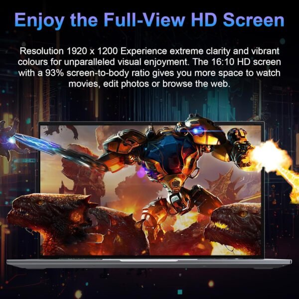 jumper Laptop Computer 16 inch, Laptop Computer with 4 Core Processor, Student Laptops 16GB DDR4 512GB SSD, FHD 1920x1200 Display, WiFi 5G/2.4G, Mini HDMI, USB3.0, Type-C, 38Wh Battery