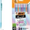 BIC Xtra-Smooth Pastel Mechanical Pencils with Erasers, Medium Point (0.7mm), 24-Count Pack, Bulk Mechanical Pencils for School or Office Supplies