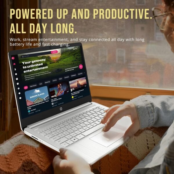 HP Stream 14" HD BrightView Laptop, Intel Celeron N4120, 16GB RAM, 256GB Storage (128GB eMMC + 128GB USB Card), Intel UHD Graphics, HD Camera, Fast Charge, 1 Year Office 365, Win 11 S, Silver