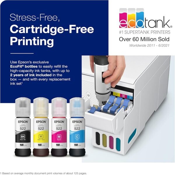 Epson EcoTank ET-2803 Wireless Color All-in-One Cartridge-Free Supertank Printer with Scan, Copy and AirPrint Support