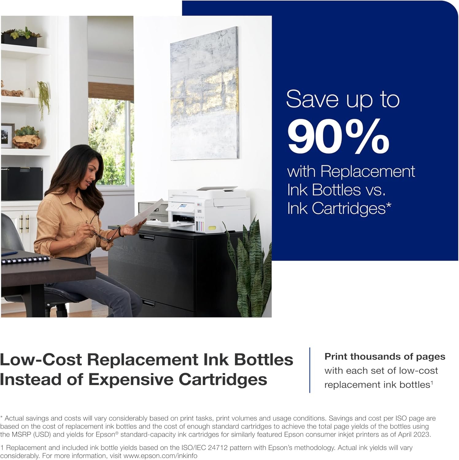 Epson EcoTank ET-4800 Wireless All-in-One Cartridge-Free Supertank Printer with Scanner, Copier, Fax, ADF and Ethernet – Ideal-for Your Home Office, White - Image 2