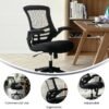 Flash Furniture Kelista Mid-Back Swivel Office Chair with Adjustable Seat Height, Ergonomic Mesh Desk Chair with Flip-Up Armrests, Black