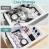 25 PCS Clear Plastic Drawer Organizer Set, 4 Sizes Desk Drawer Divider Organizers and Storage Bins for Makeup, Jewelry, Gadgets for Kitchen, Bedroom, Bathroom, Office