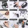13-in-1 Office Desk Organizer Set with Stapler and Tape Dispenser, Pen Holder, Scissors, Ruler, Hole Punch, 2 Pens & More - All-in-One Desktop Accessories for Home Office School Supplies (Black)
