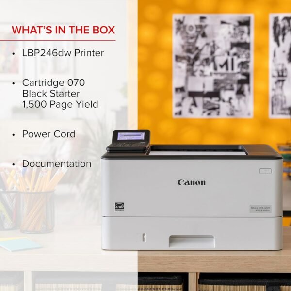 Canon imageCLASS LBP246dw - Monochrome Duplex, Wireless Laser Printer, Single Function, Mobile Ready, with 1 Year Limited Warranty, 42 PPM, White