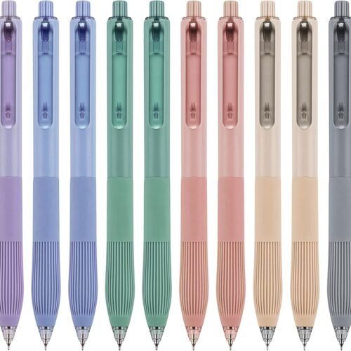 Linbsunne Gel Pens Black Ink Pens for Office 0.5mm Fine Point Pens Smooth Writing Retractable Work Pen (12-count)