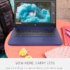 HP 14 Laptop, Intel Celeron N4020, 4 GB RAM, 64 GB Storage, 14-inch HD Touchscreen, Windows 11 Home, Thin & Portable, 4K Graphics, One Year of Microsoft 365 (14-dq0050nr, Indigo Blue)
