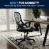 Flash Furniture Porter High Back Black Mesh Ergonomic Swivel Office Chair with Black Frame and Flip-up Arms