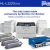 Brother Color Laser Printer with Wireless Printing Fast 19 PPM Output, Duplex Feature, Mobile Device Compatible, 250-Sheet Paper Tray for Professional Home Office Printing (HL-L3220CDW)