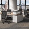 Furmax Office Chair Ergonomic Computer Desk Mesh Chair Mid Back Swivel Lumbar Support with Armrest (1, Black)