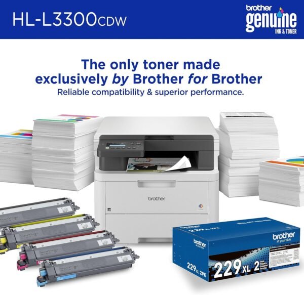 Brother HL-L3300CDW Wireless Digital Color Multi-Function Printer with Laser Quality Output, Copy & Scan, Duplex, Mobile | Includes 4 Month Refresh Subscription Trial ¹ Amazon Dash Replenishment Ready