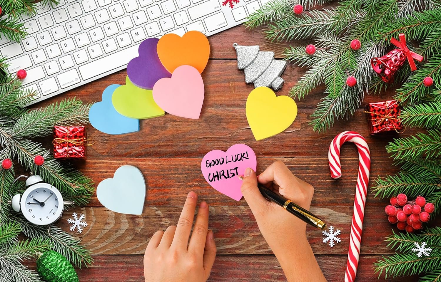 Heart Sticky Notes 3x3 in, 8 Pads, Super Cute Bright Color Strong Adhesive Post, Clean Removal, 82 Sheets/pad - Image 4