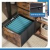 DEVAISE 3 Drawer Mobile File Cabinet, Rolling Printer Stand with Open Storage Shelf, Fabric Lateral Filing Cabinet fits A4 or Letter Size for Home Office, Rustic Brown Wood Grain Print