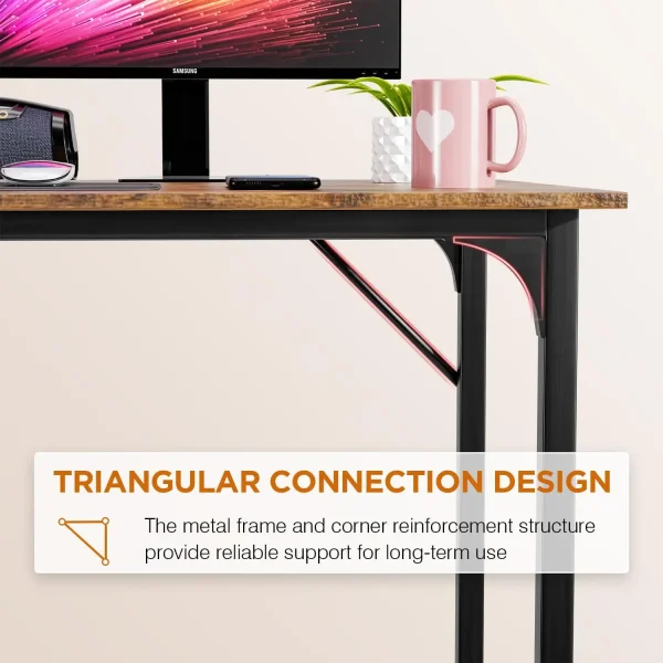 32/39/47 inch Computer Desk Study Writing Table, Adjustable feet, Modern Furniture for Home Office (1, Brown, 32 inch)