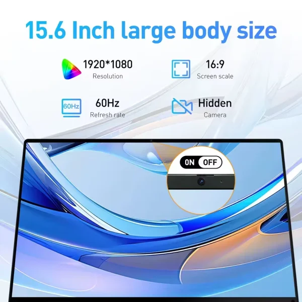 kf-A884f3c8ee0b5433cb4c80687a5d18811s 15.6 inch Laptop Computer Intel Celeron N5095 Notebook PC Gamer 16GB DDR4 1TB SSD Office Study PC Windows 11 Pro 1080P Laptops