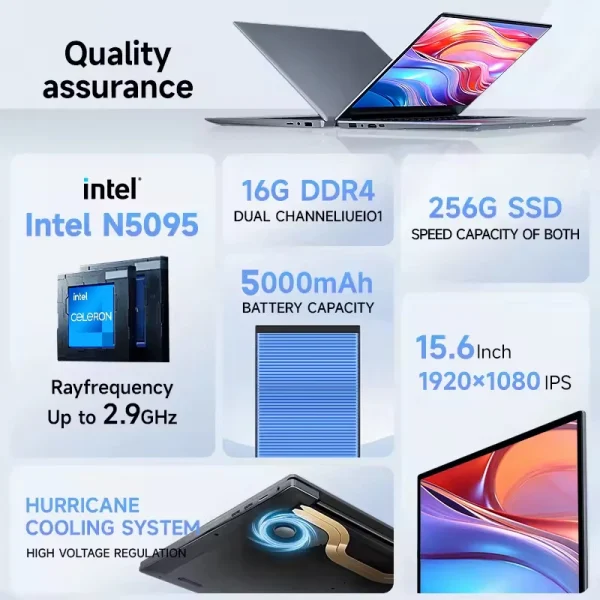 kf-A9ddd5debc9034ec795069f890cc8f95cF 15.6 inch Laptop Computer Intel Celeron N5095 Notebook PC Gamer 16GB DDR4 1TB SSD Office Study PC Windows 11 Pro 1080P Laptops