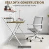 Folding Desk No Assembly Required Small Size, 2-Tier Foldable Computer Desk with Shelf for Home Office, Space Saving Portable,