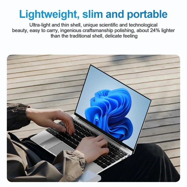 Ultra Slim Windows 11 Laptop Computer 14.1" 12GB DDR4 1TB 2TB SSD Intel N4000 Notebook Gamer 1920*1080 Office Study Computer PC