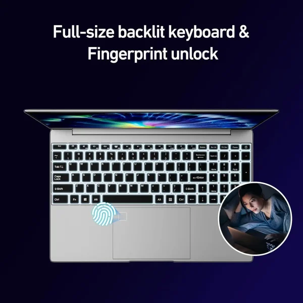 kf-Abe84642476e74e698aabf333f719f4b2p 15.6 inch Laptop Computer Intel Celeron N5095 Notebook PC Gamer 16GB DDR4 1TB SSD Office Study PC Windows 11 Pro 1080P Laptops
