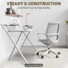 Folding Desk No Assembly Required Small Size, 2-Tier Foldable Computer Desk with Shelf for Home Office, Space Saving Portable,
