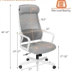 Giantex High Back Mesh Office Chair With Heating Headrest And Lumbar Support Armrest, Ergonomic Computer Desk Chair, Executive