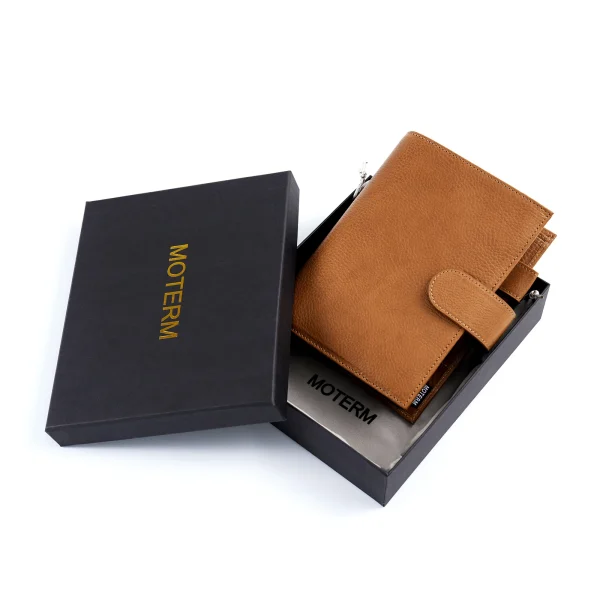 Moterm Full Grain Veg Tan Leather Personal Size Luxe 2.0 Rings Planner Notebook with 30MM Rings Agenda Organizer Diary Journal