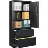 Metal Storage Cabinet with Drawers, Locking Steel Storage Cabinet with Doors, 71" File Cabinets for Home Office