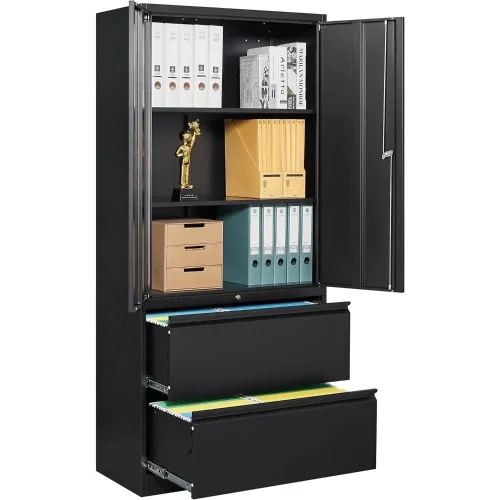 Metal Storage Cabinet with Drawers, Locking Steel Storage Cabinet with Doors, 71" File Cabinets for Home Office