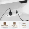 Computer Desk 47 inch with LED Lights & Power Outlets, Home Office Desk with Monitor Shelf, Gaming Desk, Writing Desk, White