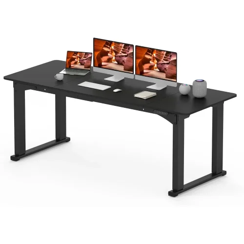 4 Legs Standing Desk, Large 79x31 Inches Electric Adjustable Height Desk with Splice Board, Stand Up Desk Home Office Computer W
