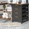 Tribesigns L Shaped Computer Desk with Storage Drawers, 59 inch Corner Desk with Shelves, Reversible L-Shaped Office Desk Study