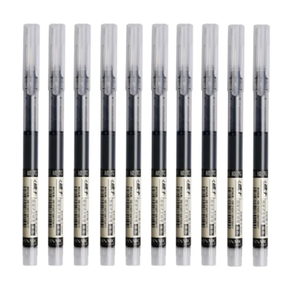 24 Pcs Straight Liquid Ball Pen Quick Drying Test Signature Gel Pen 0.5mm Black Blue Ink School Office Ball Pen