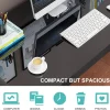 Tempered Glass Computer Desk, Ultramodern Home Office Desk Study Writing Desk With X-Shaped Leg, Tempered Glass Desktop And