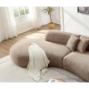 135.4" Curved Sectional Sofa,Oversized Modular Chaise Longue,6-Seat Boucle Fabric Couch with Pillows for Living Room,Apartment