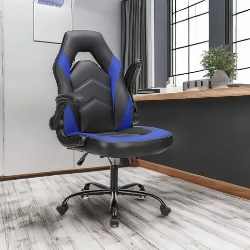 Dumos Ergonomic Computer Gaming Chair - Home Office Desk With Pu Leather Lumbar Support, Height Adjustable Big And Tall Video
