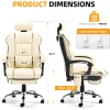 6-Point Massage Office Chair, with Footrest Heated Executive with Reclining Backrest, Ergonomic Gaming Chair with Padded Armrest