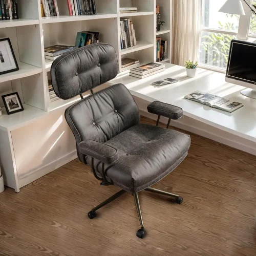 Faux Leather Executive Office Chair - Big and Tall Ergonomic Home Office Chair,Reclining Computer Desk Chairs with Lumbar Suppor