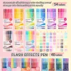 Languo 40/54/94 Colors Painting Pen Stereoscopic Effect Painting Pen Flash Special Effects Neutral Gel Pen Can Stack Colors