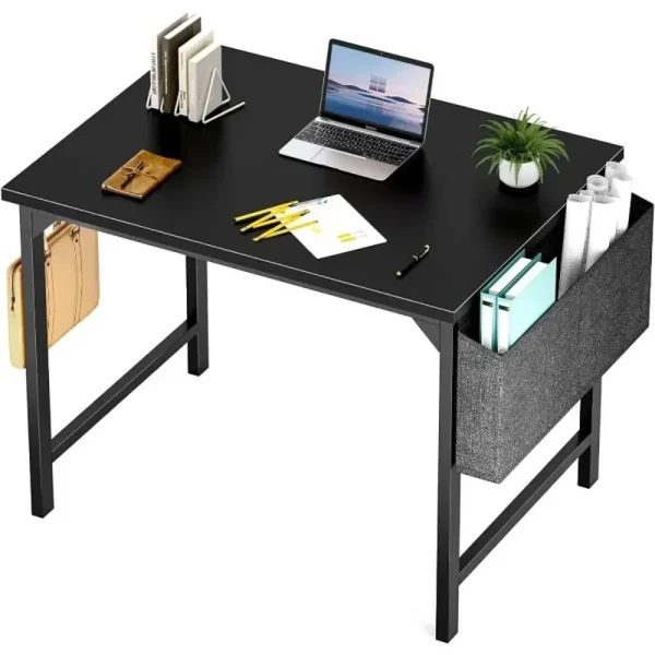 Computer Office Desk 32Inch Kids Student Study Writing Work with Storage Bag & Headphone Hooks Modern Simple Home Bedroom