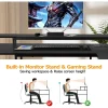 L Shaped Gaming Desk with LED Lights & Power Outlets, Reversible Computer with Stand & Shelves,Corner Desk Home Office