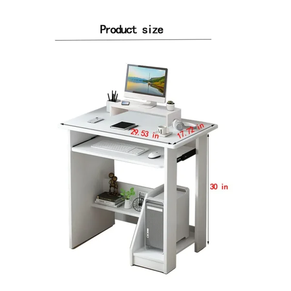 Home Office Computer Desk with Monitor Stand Keyboard Tray, Study Desk PC Laptop Table , Modern Workstation for Small Spaces