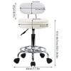 KKTONER PU Leather Rolling Stool Mid-Back with Footrest Height Adjustable Office Computer Home Drafting Swivel Task Chair White