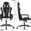 High Back Gaming Chair Ergonomic Racing Heavy Duty Office Chair Pc Video Game Chair, Massage Function Lumbar Support With Arms