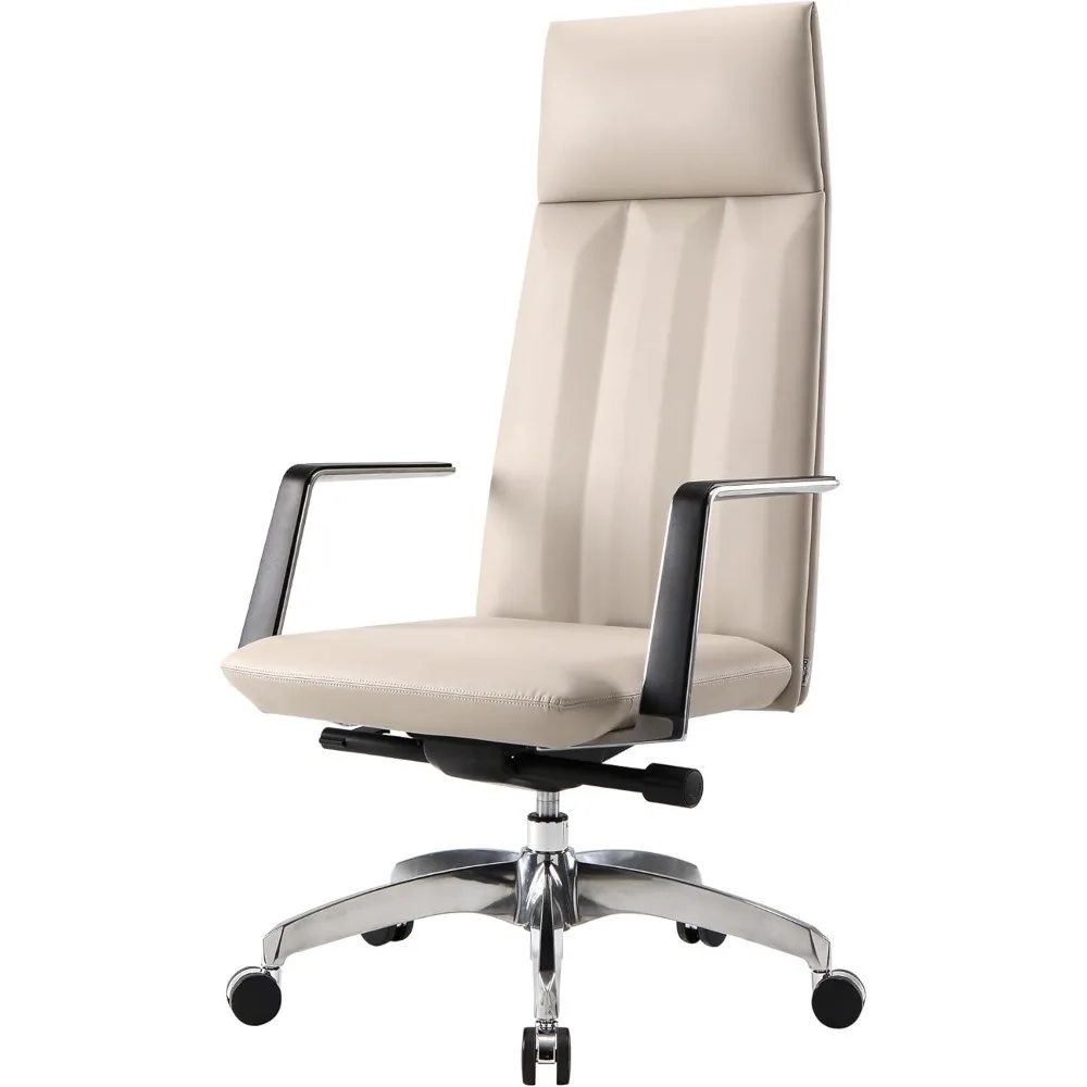 Ergonomic High Back Office Chair, Big and Tall Office Desk Chairs with Adjustable Height and Tilt Angle, Mid Century Modern Comp
